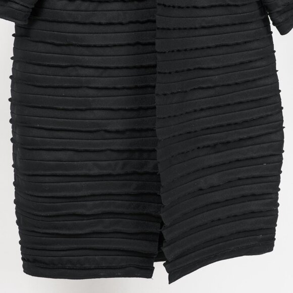 Sybilla Black Felt Pieced-Striped Coat - Picture 6 of 8